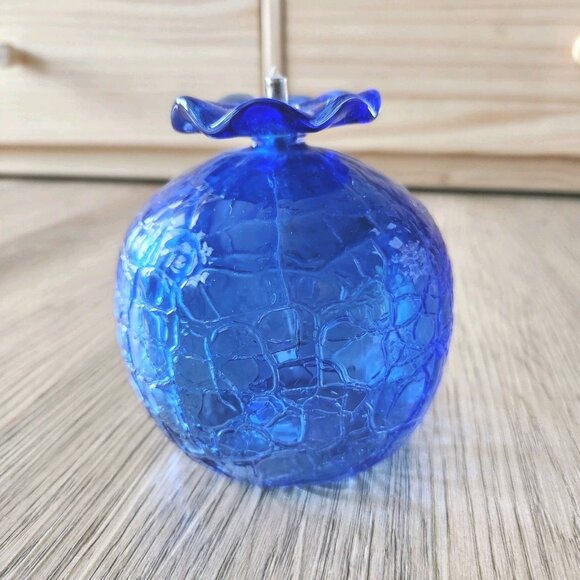 Glassworks Colorado Liquid Candle Cobalt Blue Art Glass Rare Handblown Oil Lamp - Picture 6 of 12